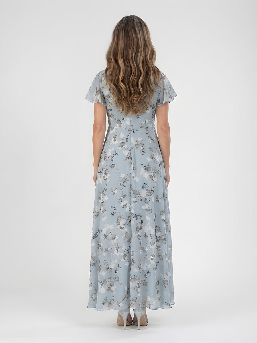 Mariam™ | Floral Chiffon Tummy Flattering Maxi Dress