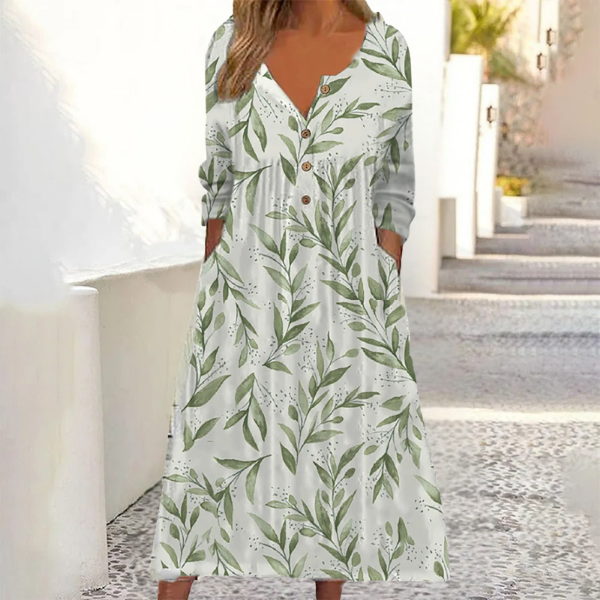 Georgia™ | Tummy-Flattering Botanical Maxi Dress