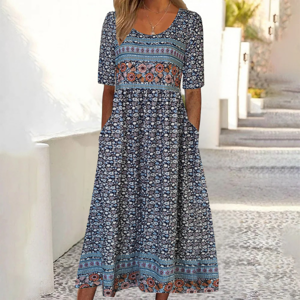 Nova™ | Tummy-Flattering Printed Maxi Dress